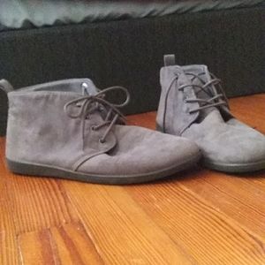 Grey Lace-up Booties